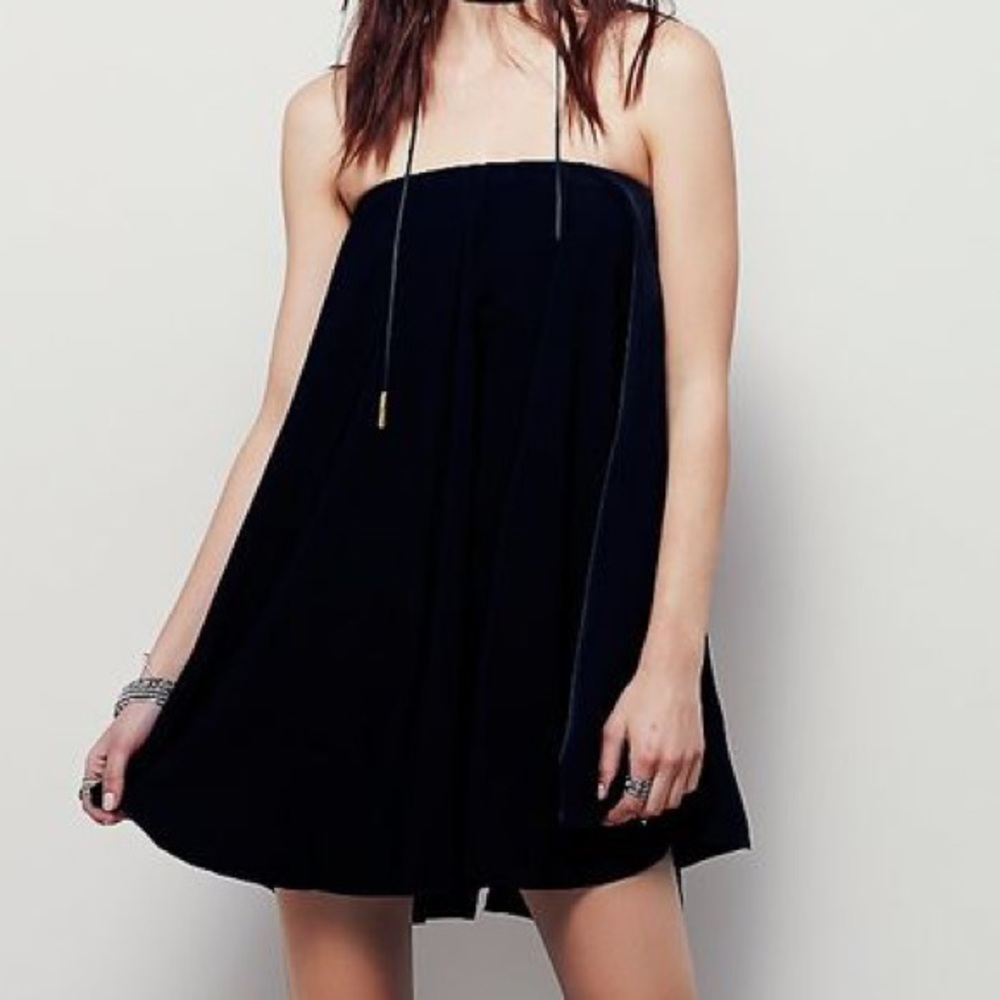 FREE PEOPLE MLM Satin Black Dress (Size XS)